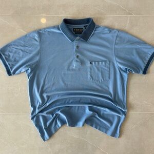 Vintage Style Men's Light Blue Golf Polo Shirt